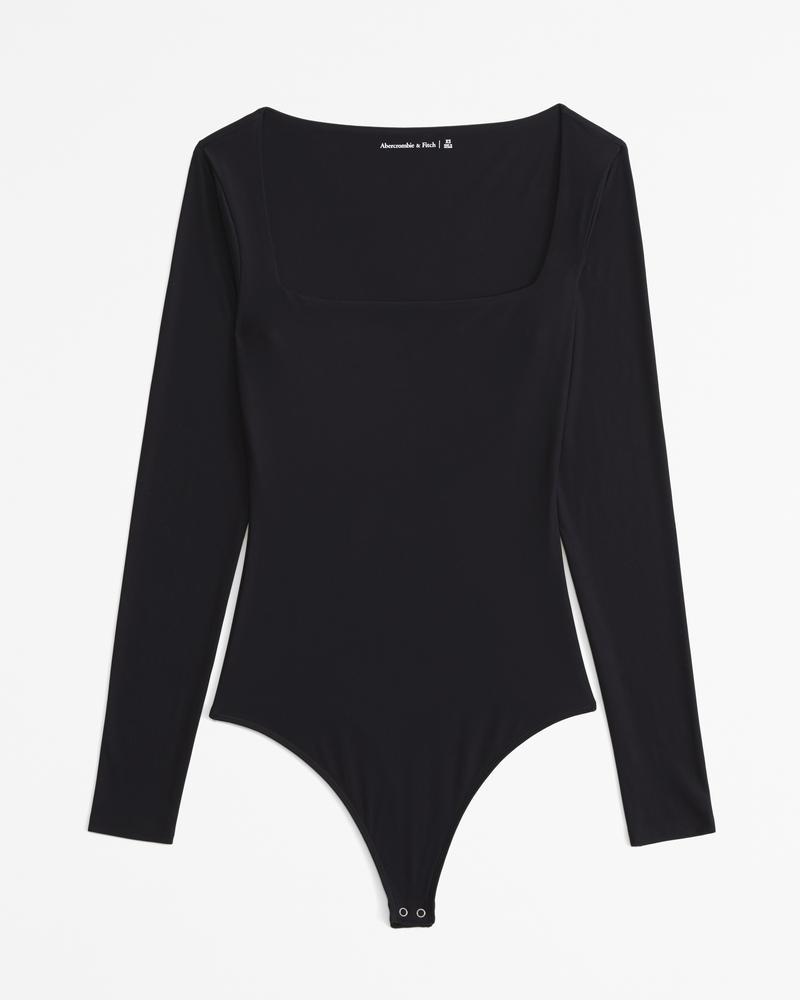 Soft Matte Seamless Long-Sleeve Squareneck Bodysuit Product Image