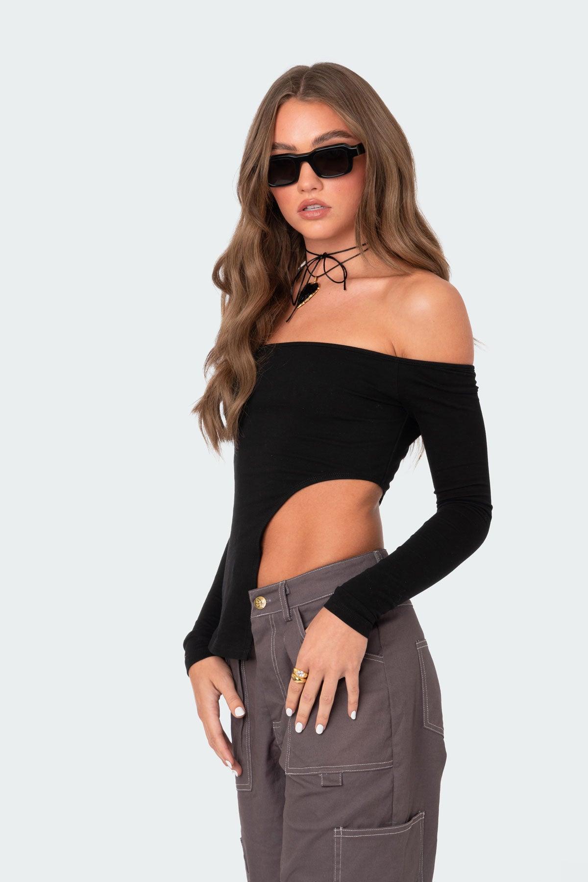 Helena Asymmetric Off The Shoulder Top Product Image