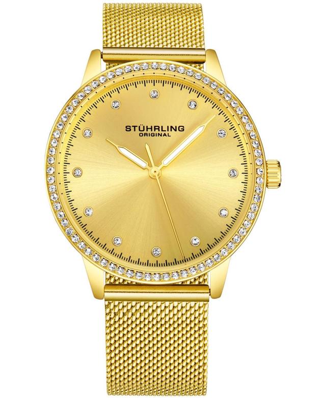 Womens Gold-Tone Mesh Bracelet Watch 38mm - Yellow Product Image