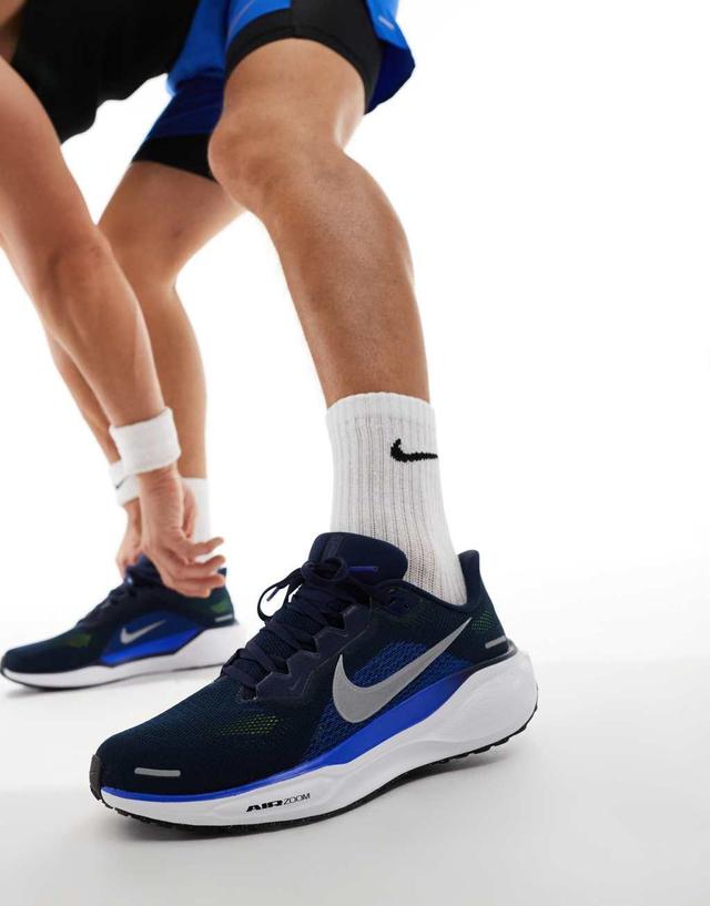 Nike Running Air Zoom Pegasus 41 sneakers in navy and white Product Image