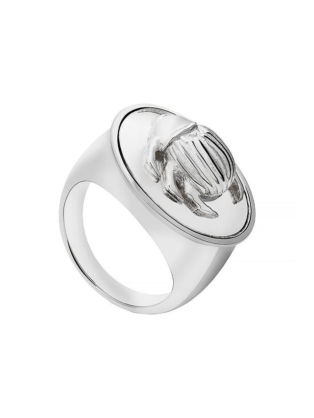 Mens Beetle Sterling Silver Ring Product Image