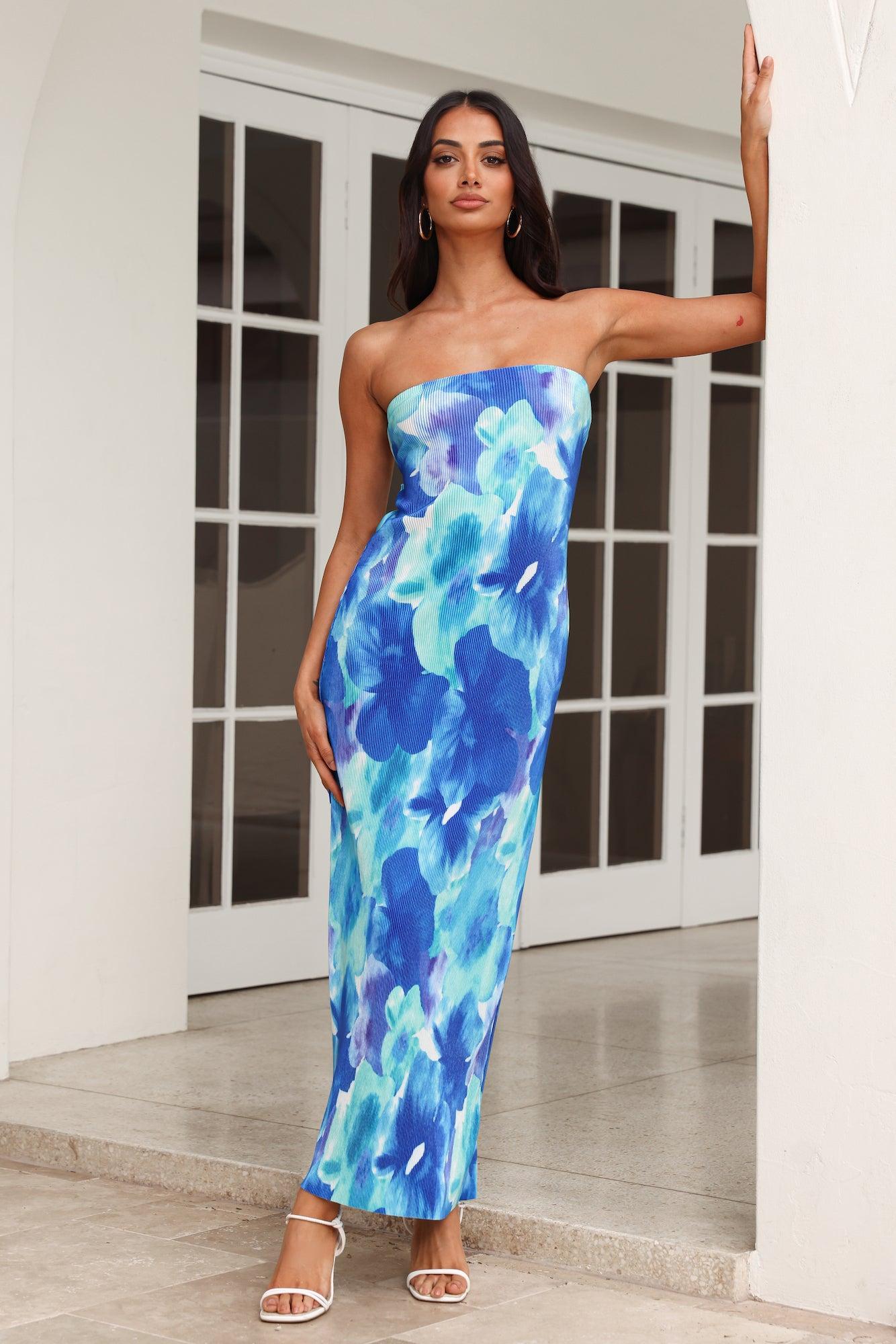 Keep Moving Forward Maxi Dress Blue Product Image