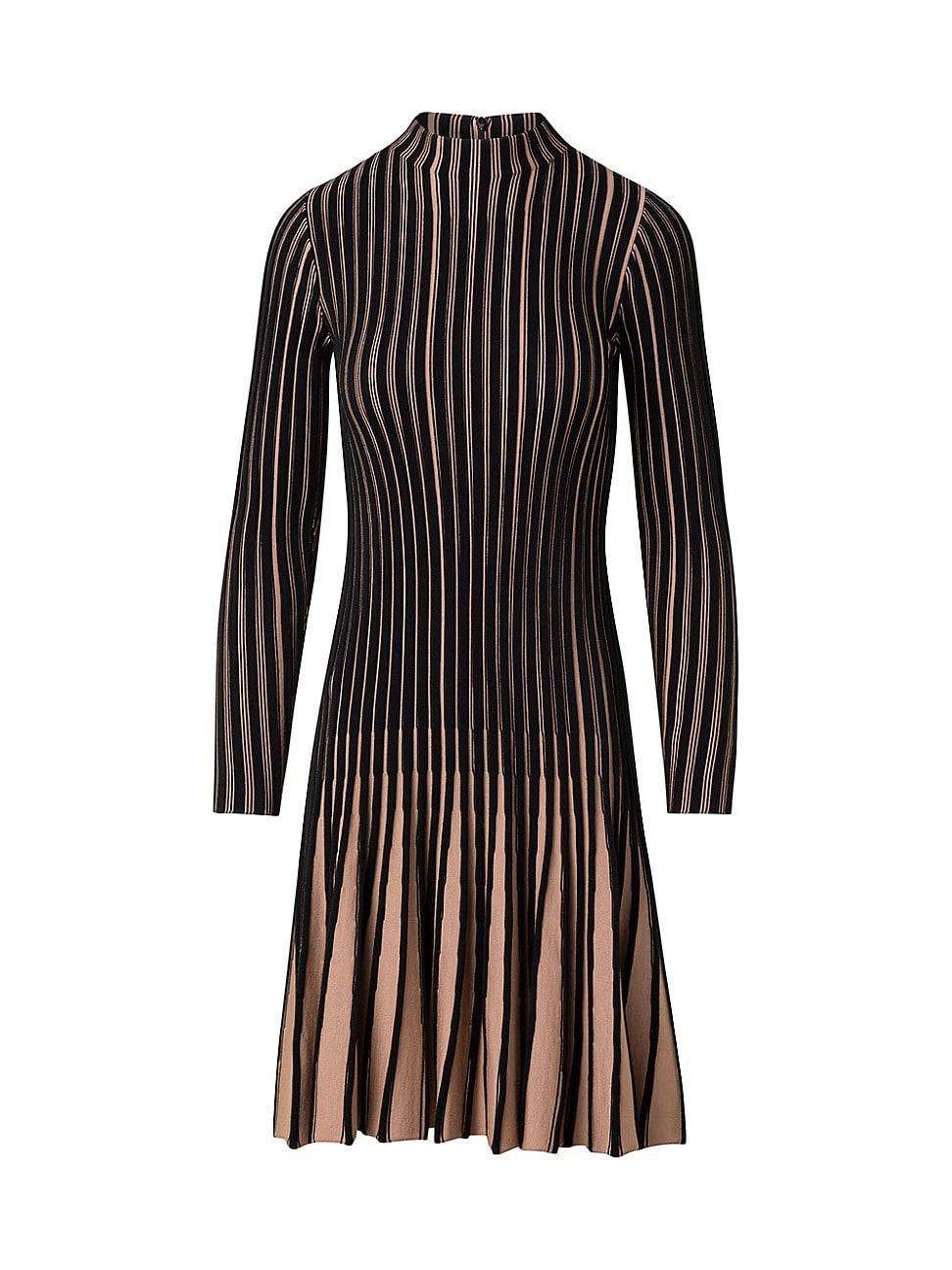 Womens Knit Virgin Wool Pleated Minidress Product Image