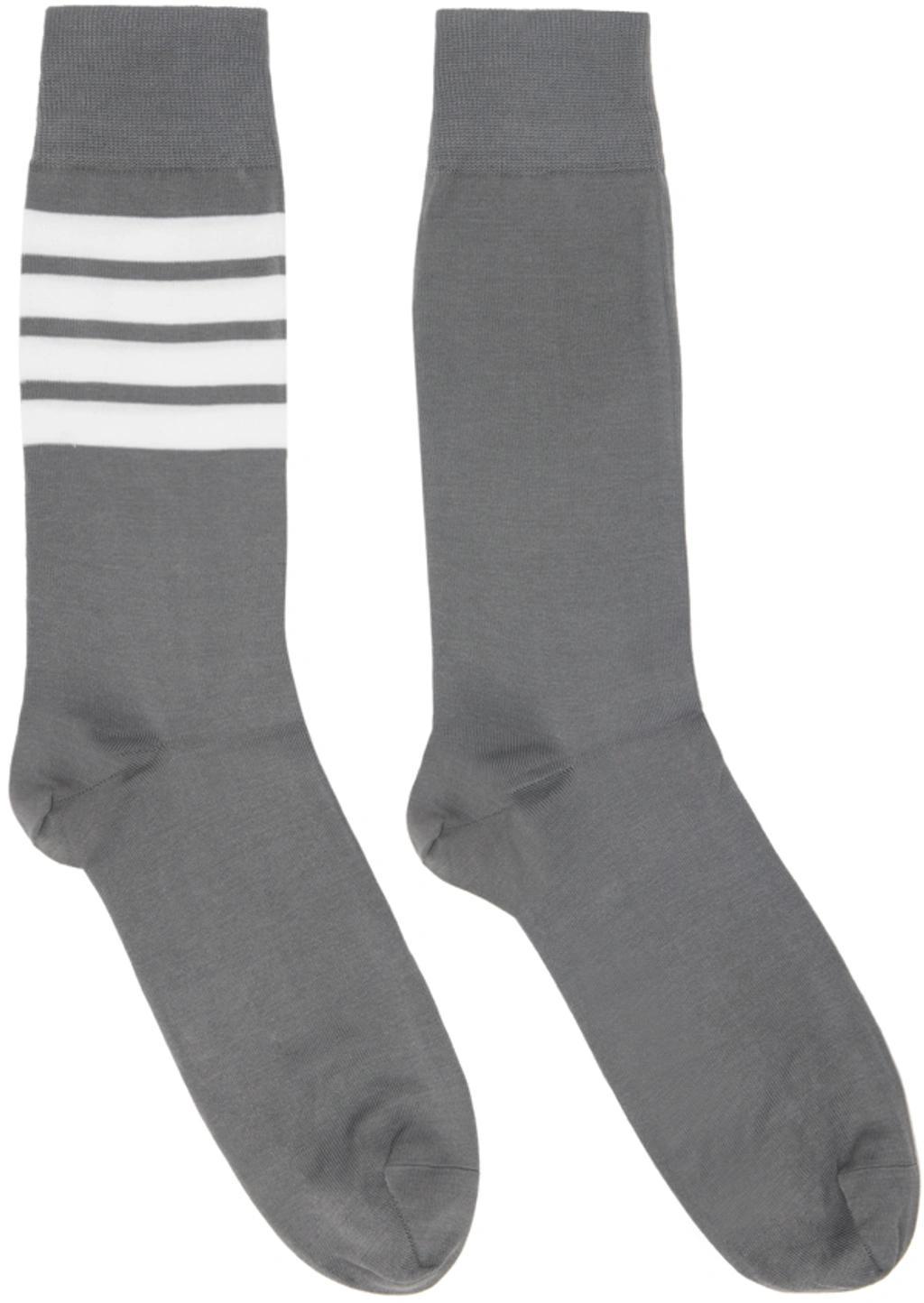 4-bar Striped Socks In Grey Product Image