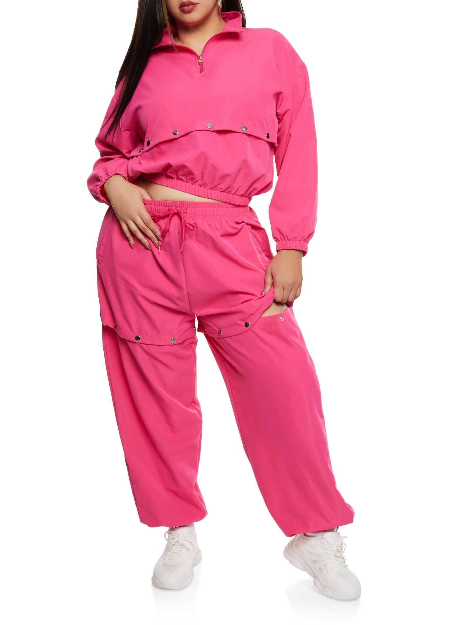 Womens Plus Size Snap Button Tear Away Joggers Product Image