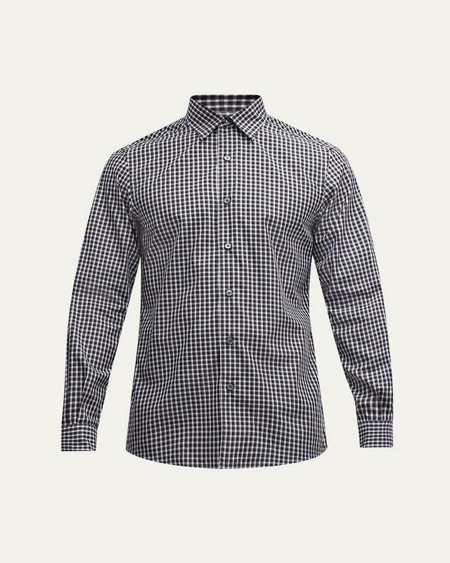 Mens Centoquaranta Cotton Plaid Sport Shirt Product Image