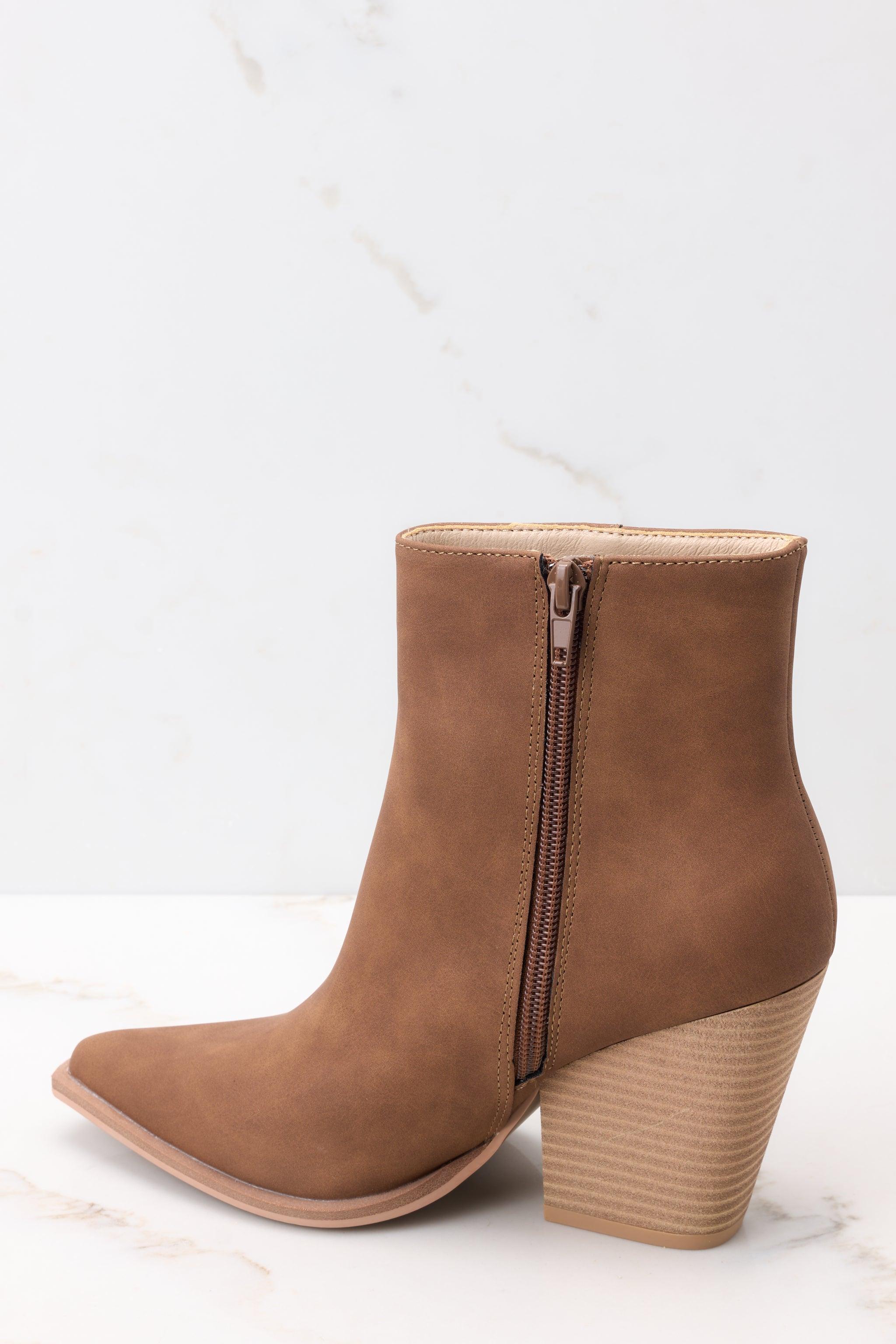 Gentle Persuasion Caramel Ankle Booties Tan Product Image