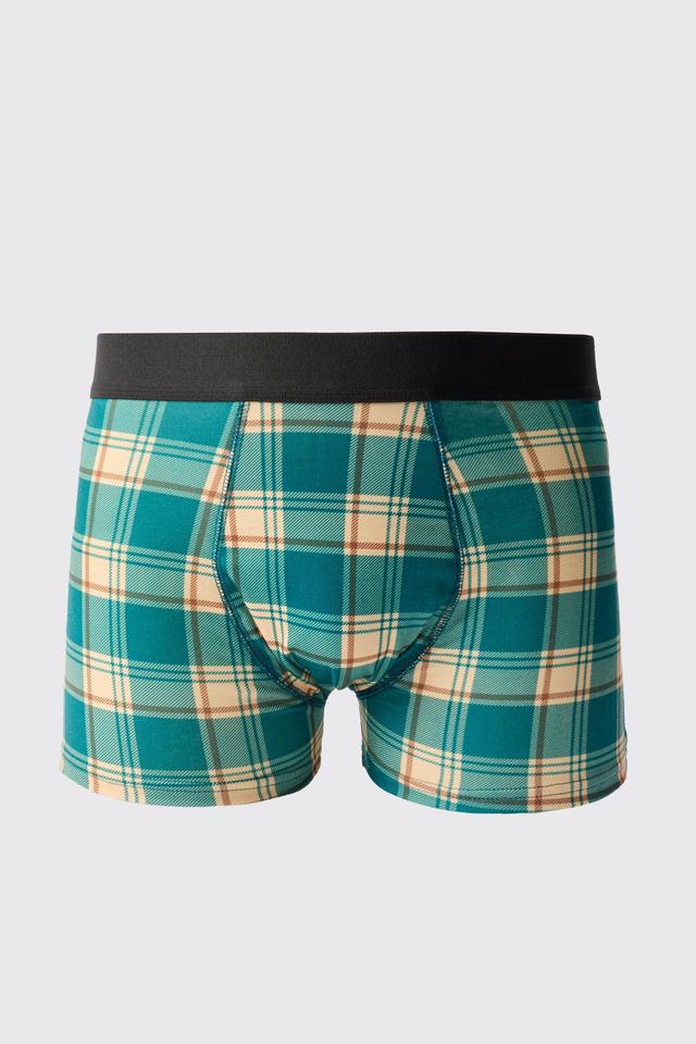 Man Check Printed Boxers | boohooMAN USA Product Image