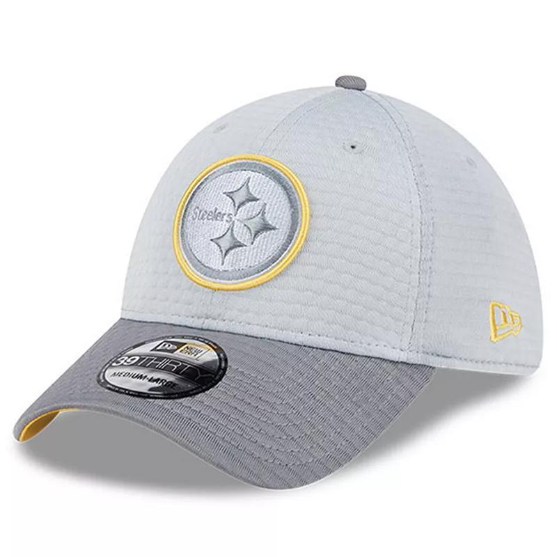 Mens New Era Gray Pittsburgh Steelers 2024 NFL Training Camp 39THIRTY Flex Hat Product Image