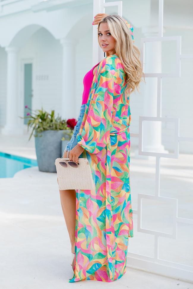 Eyes On Paradise in Kaleidoscope Dreams Belted Kimono Cover Up Product Image