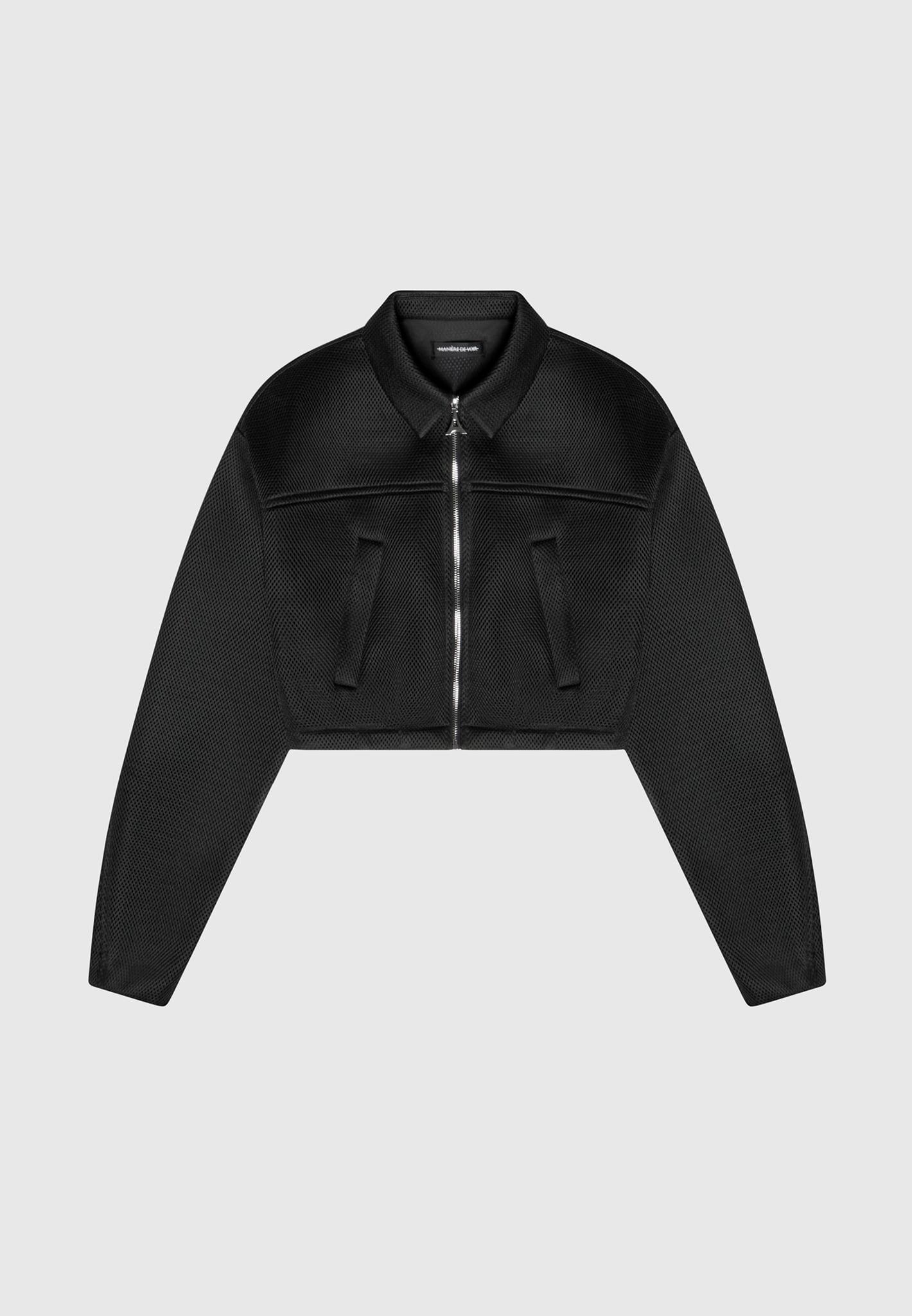 Mesh Bomber Jacket - Black Female Product Image