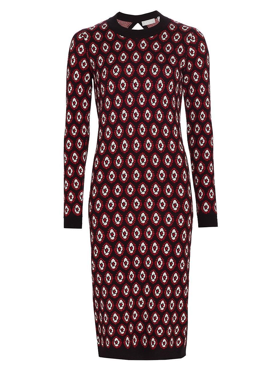 Womens Cut-Out Jacquard Knit Dress product image