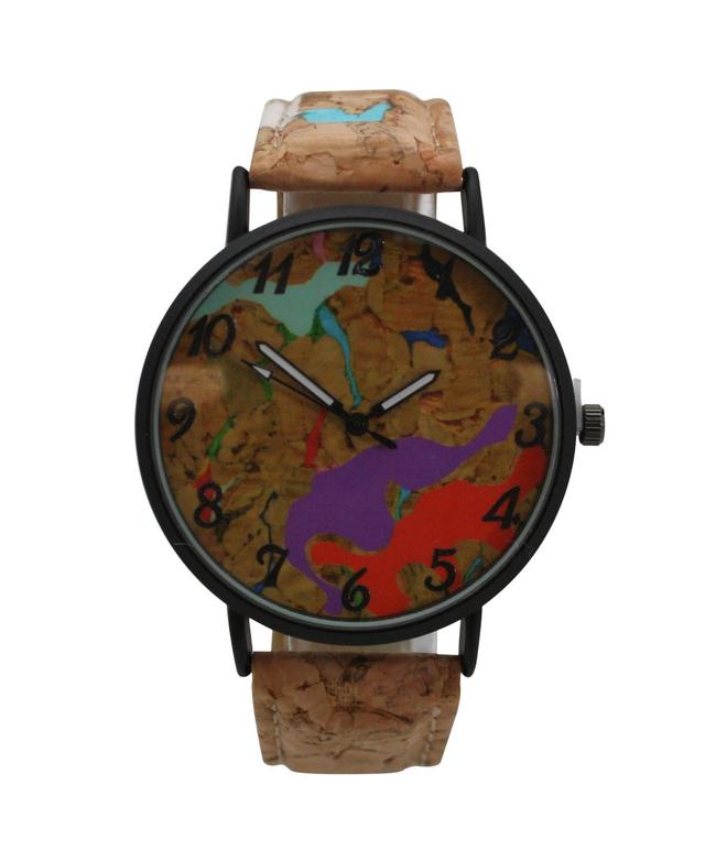 Olivia Pratt Cork Style Women Leather Watch - Brown Product Image