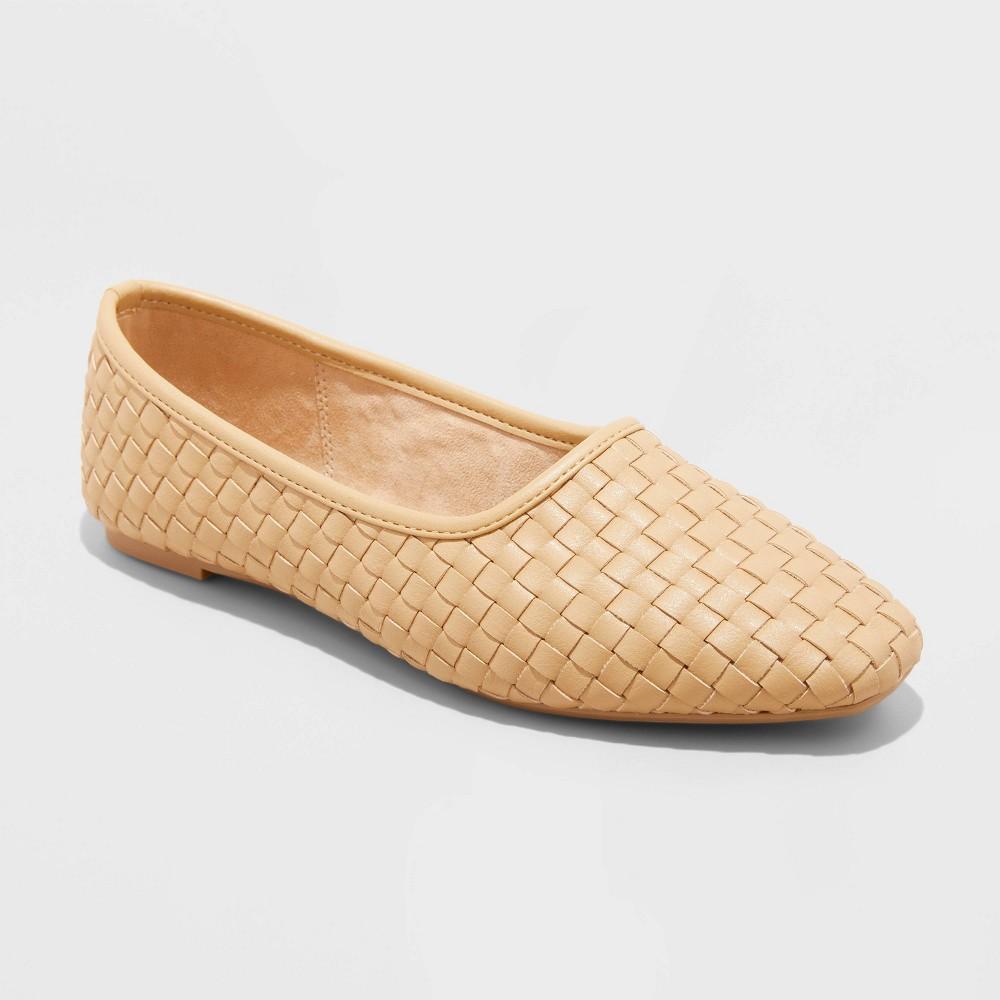 Womens Lorna Woven Ballet Flats - Universal Thread Tan 9 Product Image