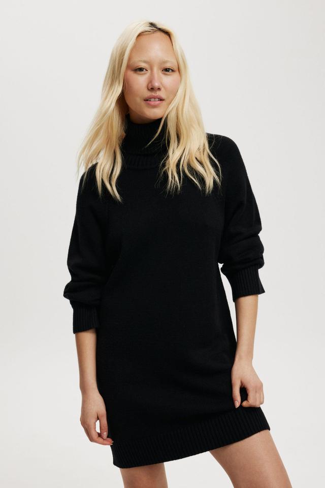 Cotton On Women - Lux Roll Neck Knit Mini Dress - Black Product Image