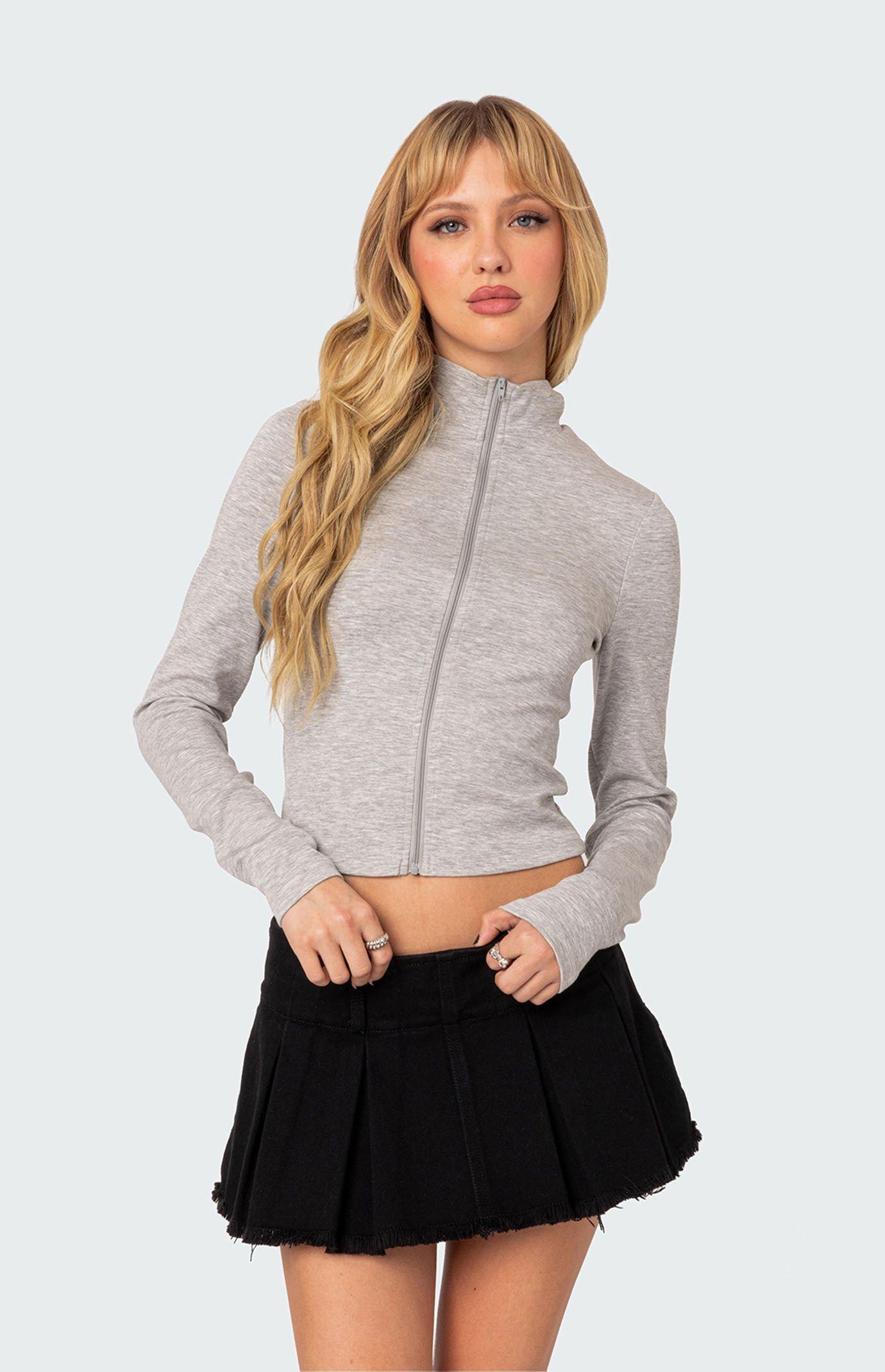 Edikted Women's Tessa High Neck Zip Up Cardigan Product Image