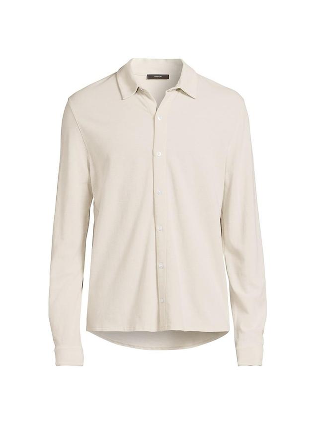 Mens Piqu Button-Front Shirt Product Image