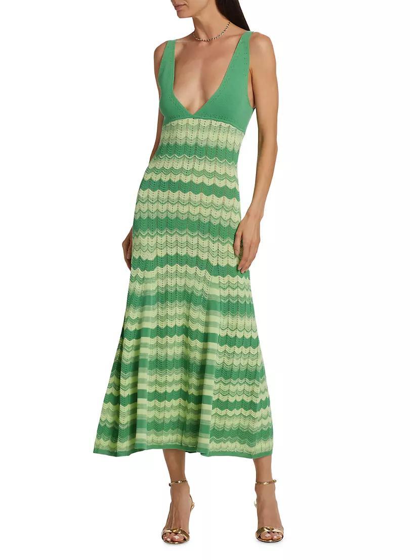 Mylah Chevron Knit Midi Dress Product Image