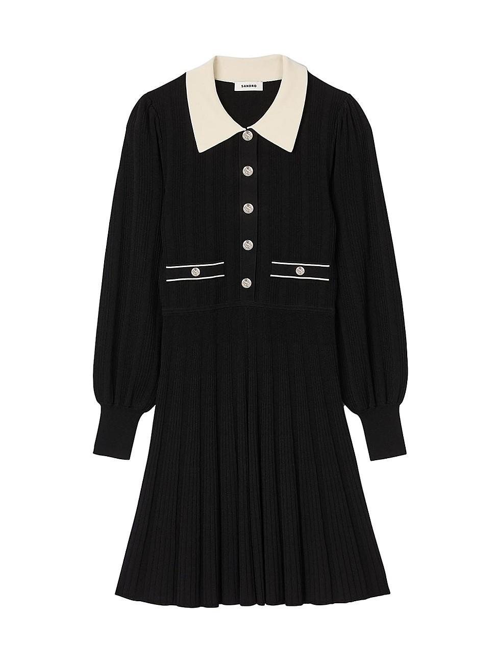 Womens Pleated Knit Dress Product Image