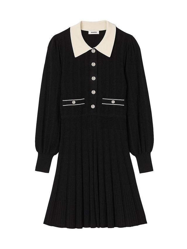 Womens Pleated Knit Dress Product Image