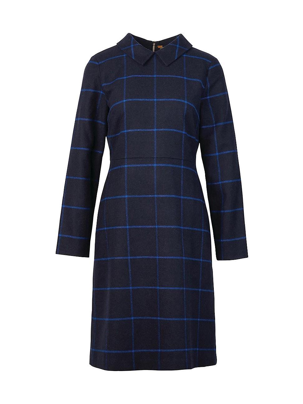 Womens Marlene Windowpane Check Wool-Blend Mini-Dress Product Image