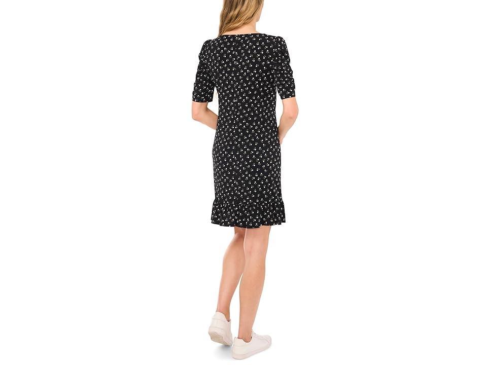 CeCe Printed Puff Sleeve Knit Dress (Rich ) Women's Dress Product Image