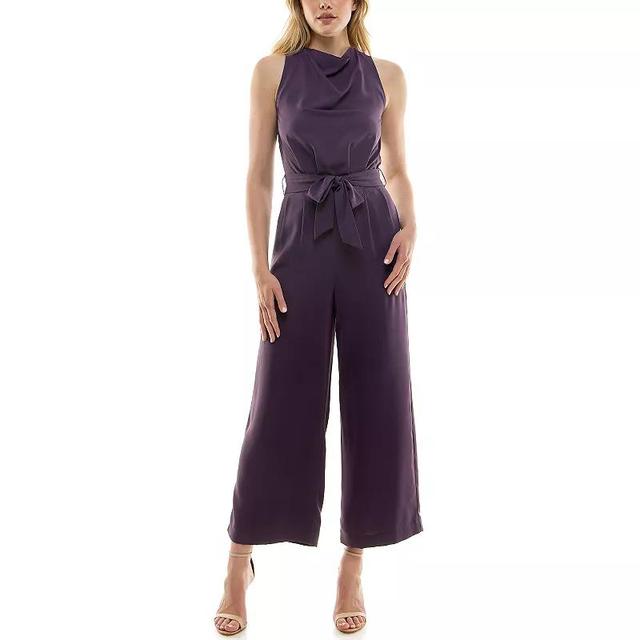 Womens Nicole Miller Cowl Neck Jumpsuit Pink Product Image