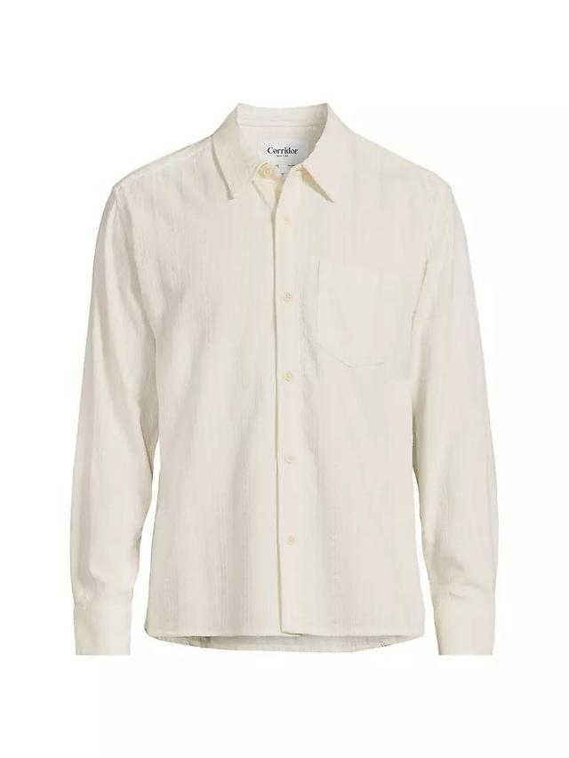 Cotton-Blend Button-Front Shirt Product Image