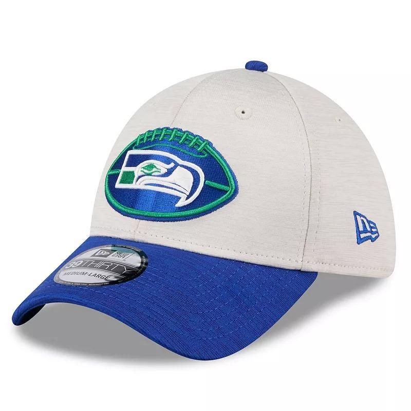 Mens New Era Stone/Royal Seattle Seahawks 2024 Sideline Historic 39THIRTY Flex Hat Product Image