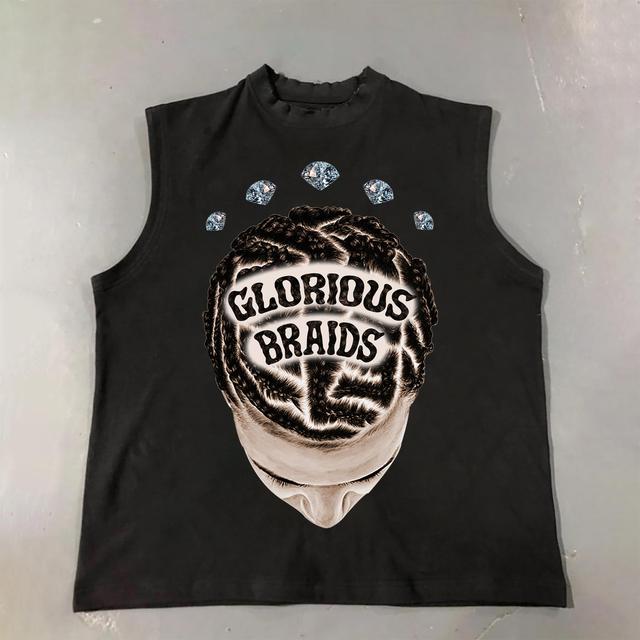 Street Men's Glorious Braids Diamond-Print Cotton Tank Top Product Image