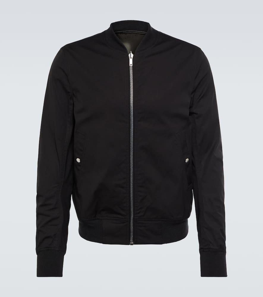 Zip-up Virgin Wool Bomber Jacket In Black Product Image