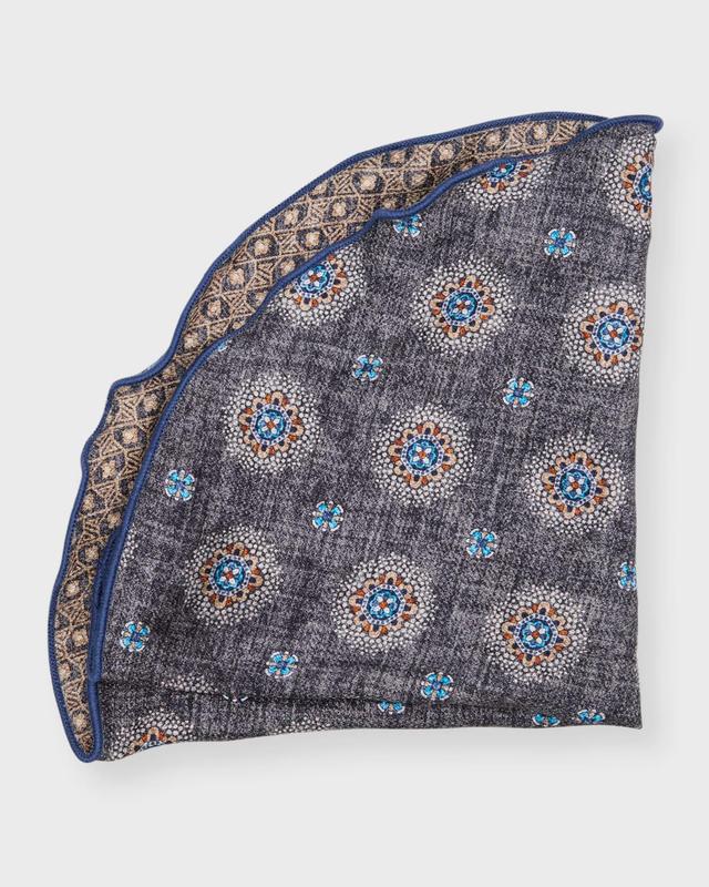 Mens Floral/Geometric Reversible Silk Pocket Circle Product Image