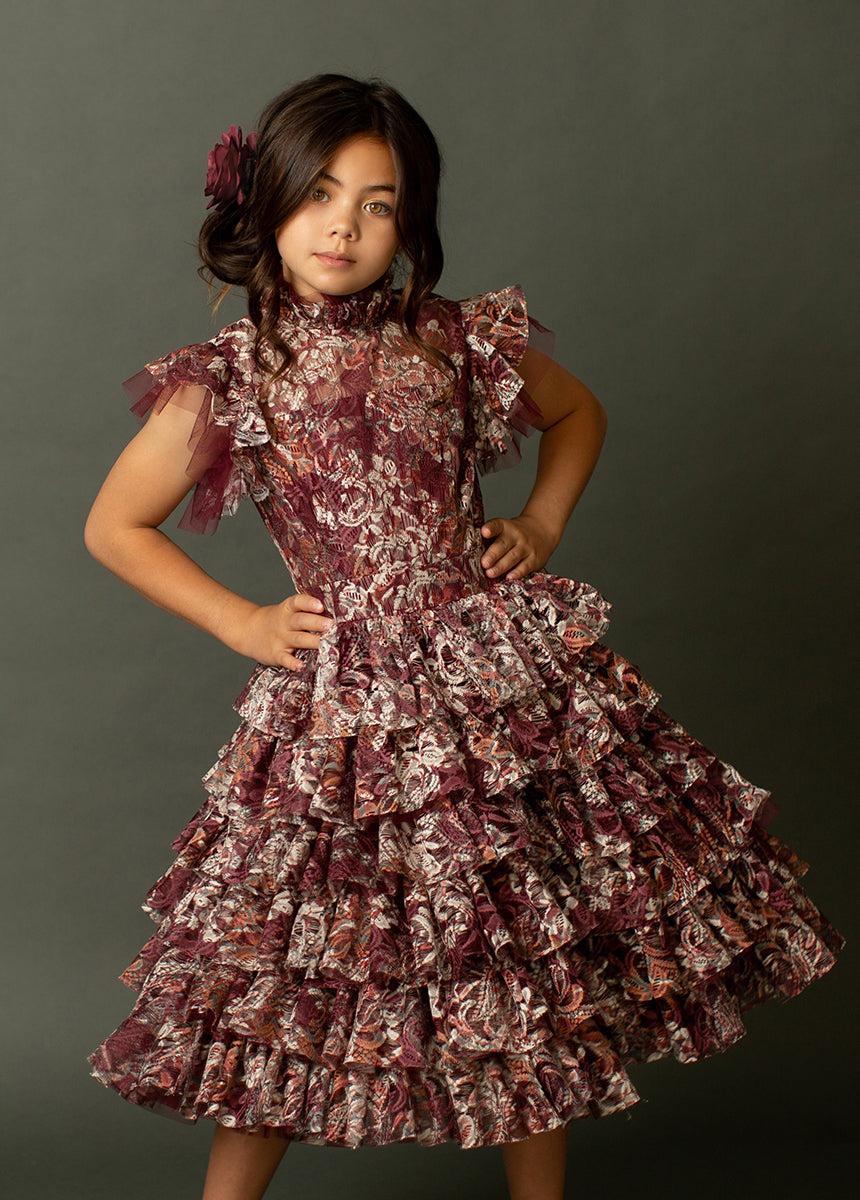 Anouk Petticoat Dress in Currant Floral Product Image