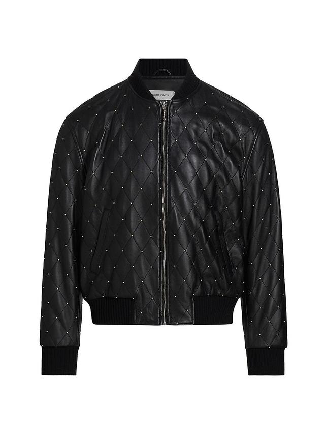 Mens Studded Quilted Bomber Jacket Product Image