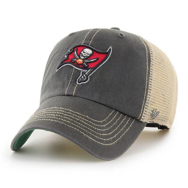 Mens 47 Pewter/Natural Tampa Bay Buccaneers Trawler Trucker Clean Up Snapback Hat Product Image