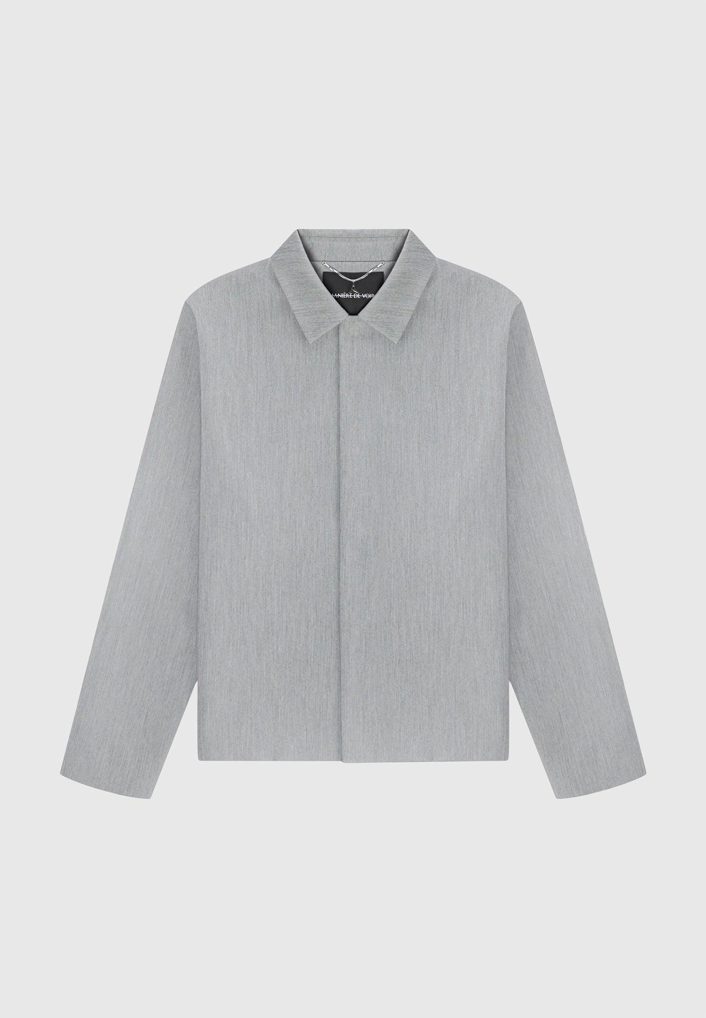 Minimal Boxy Jacket - Light Grey Male Product Image