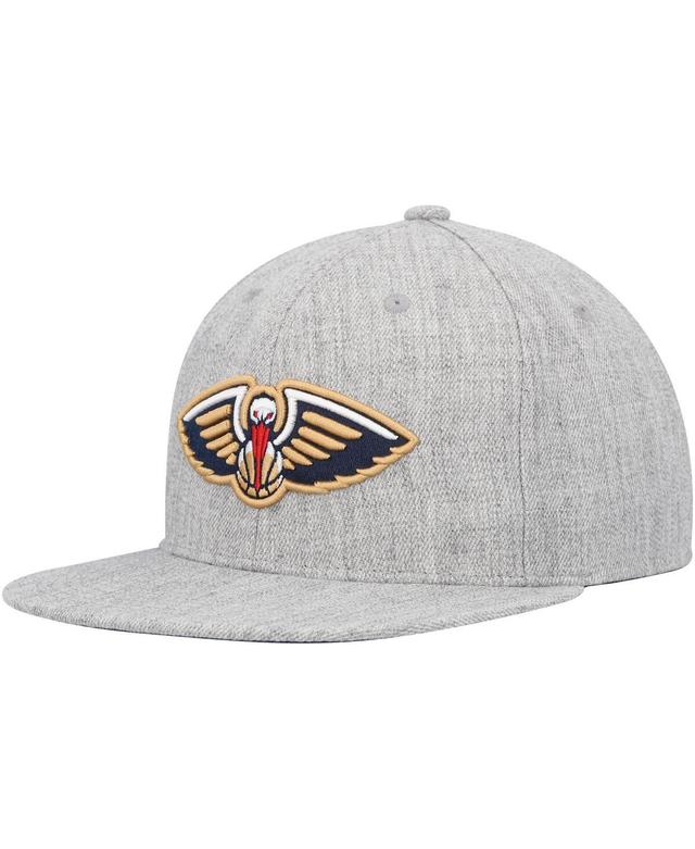 Mens Mitchell & Ness Heather Gray New Orleans Pelicans Hardwood Classics 2.0 Snapback Hat Product Image