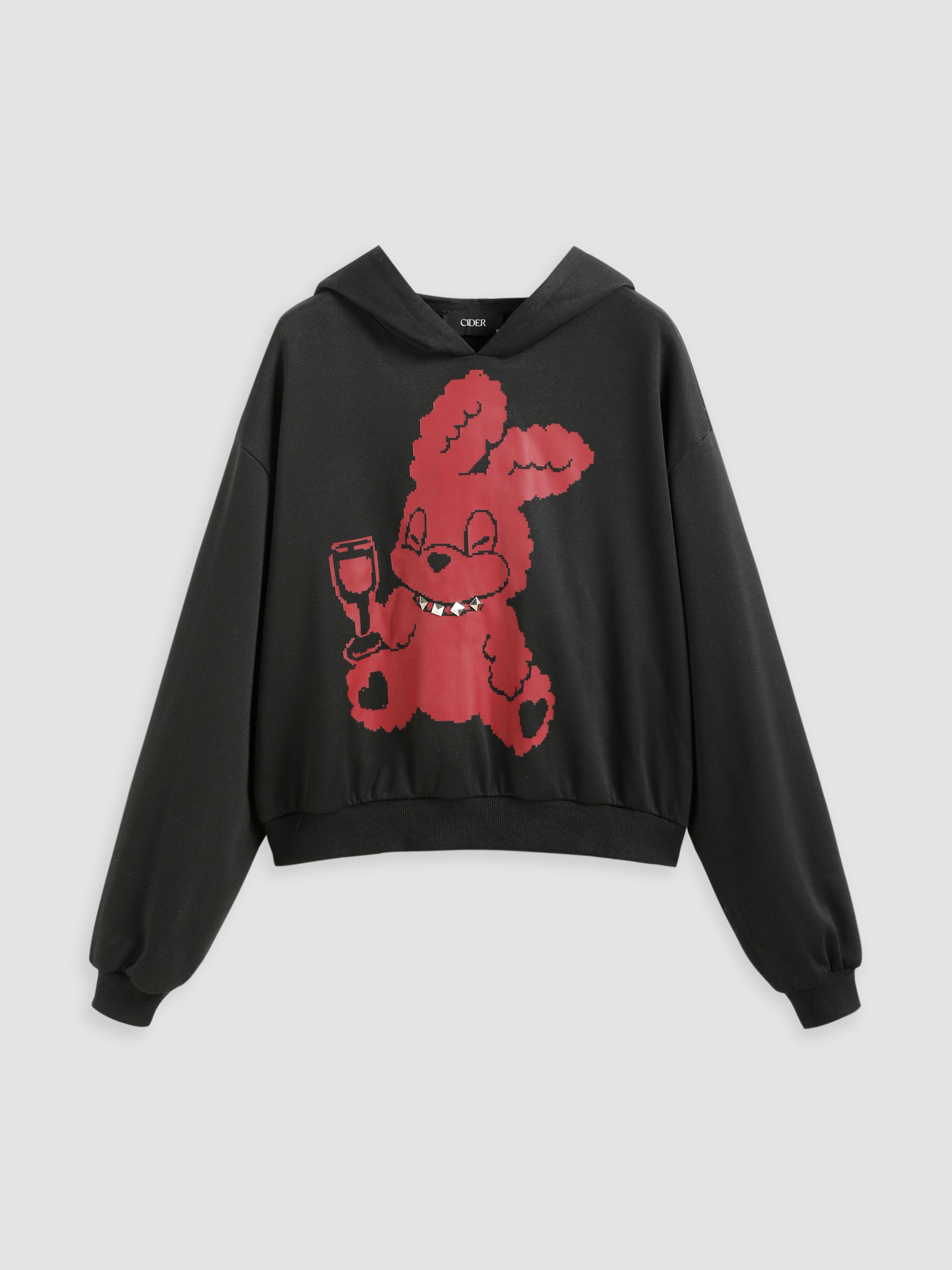 Solid Terry Graphic Hoodie Product Image