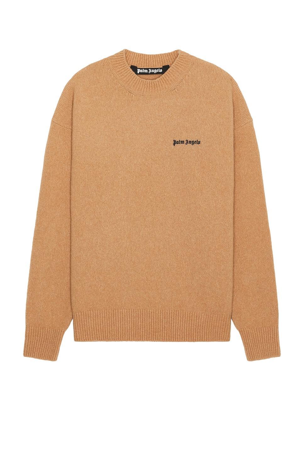 Palm Angels Basic Logo Sweater in Brown Product Image