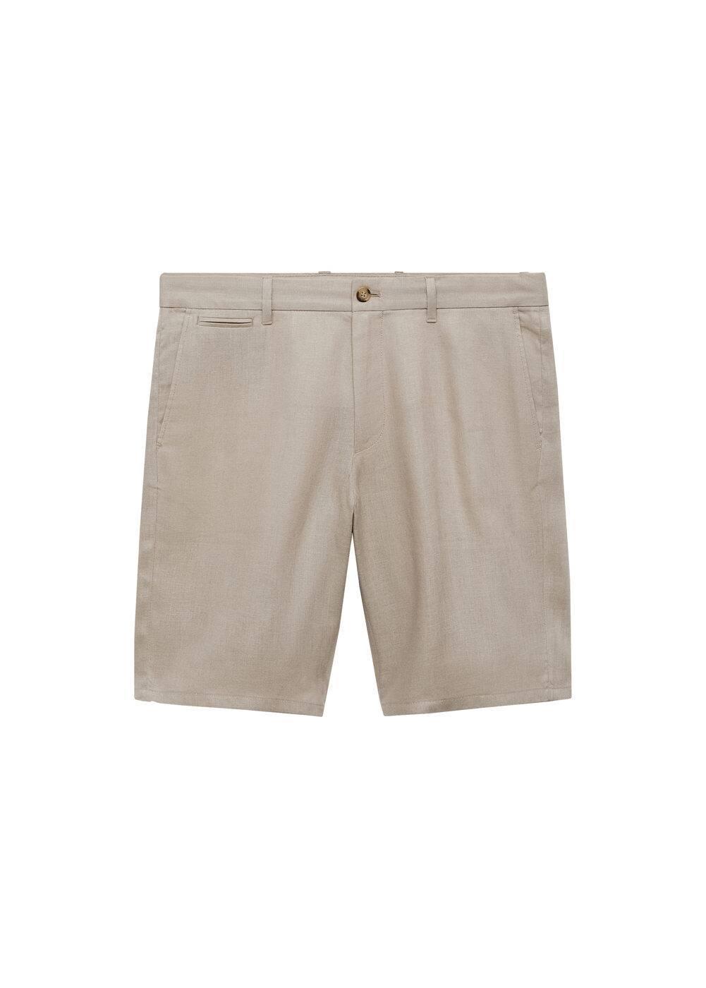 MANGO MAN - Slim fit 100% linen Bermuda shorts medium brownMen Product Image