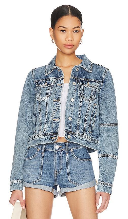 Free People Rumors Crop Denim Trucker Jacket Product Image