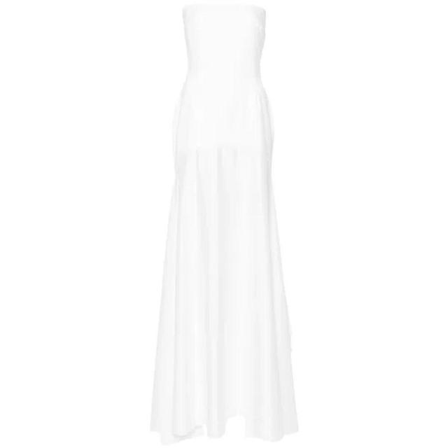 Alessandra Draped Strapless Gown In White Product Image