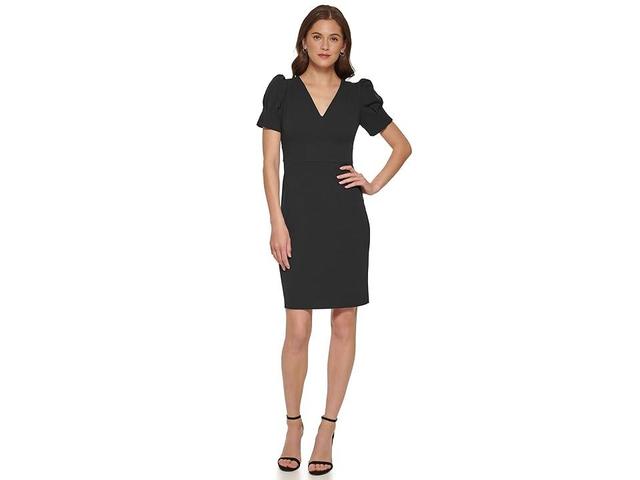 DKNY Puff Sleeve Seam Dress Women's Clothing Product Image