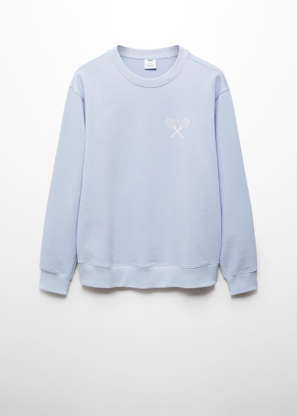 MANGO MAN - Cotton-blend printed sweatshirt sky blueMen Product Image