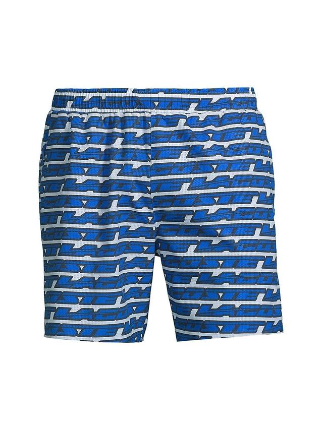 Lacoste Logo Print Cotton Swim Trunks Product Image