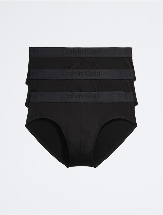 Calvin Klein Mens CK Black 3-Pack Hip Brief - Multi - XL Product Image