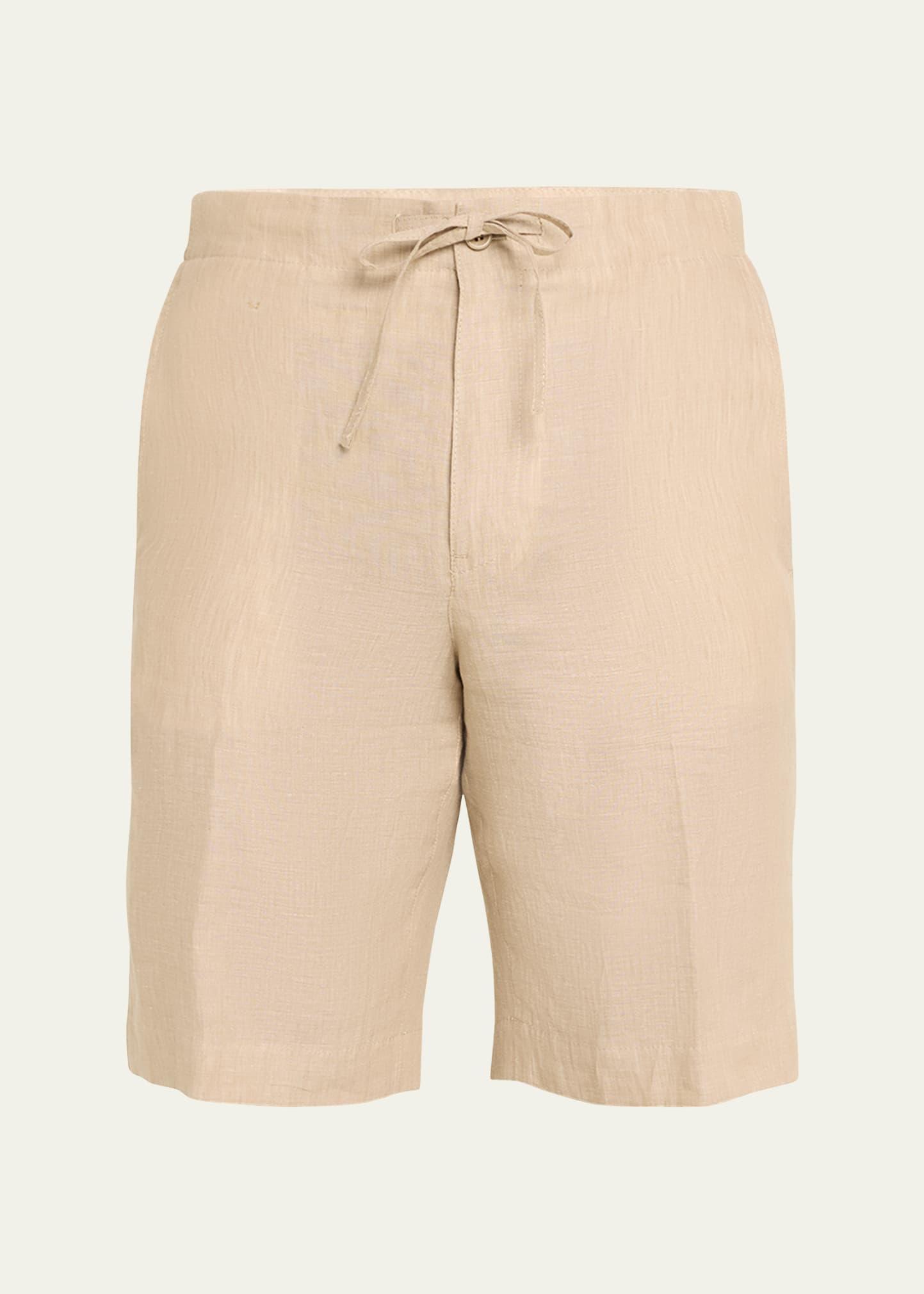 Mens Linen Drawstring Bermuda Shorts Product Image