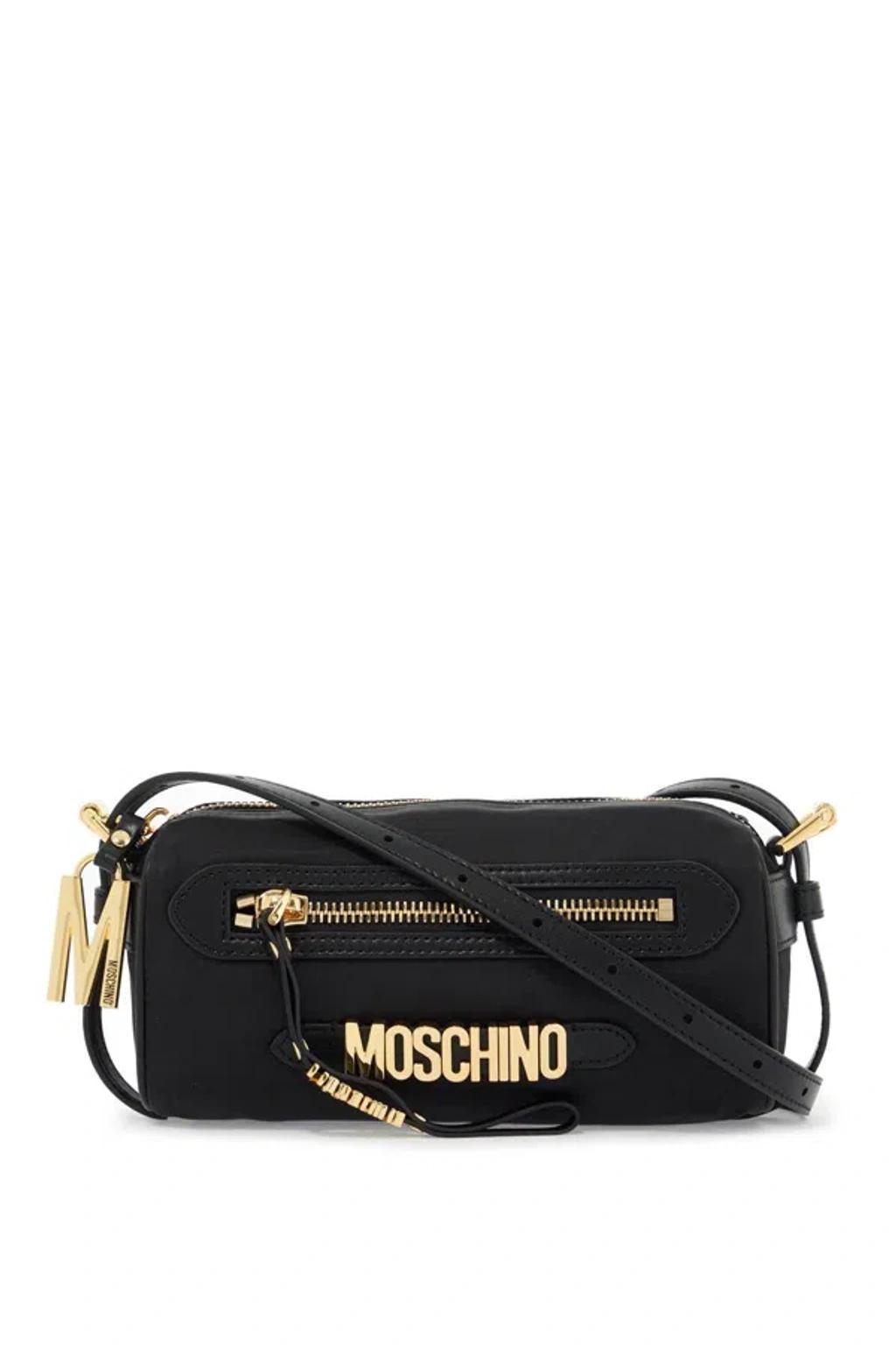 MOSCHINO Shoulder Bag With Metal Logo Detail In Black Product Image