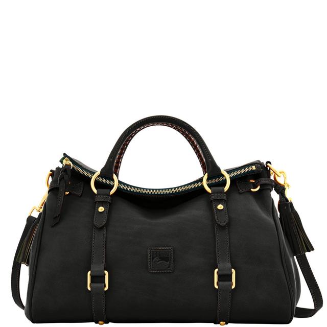 Dooney & Bourke Womens Florentine Large Leather Satchel Bag in Black Product Image