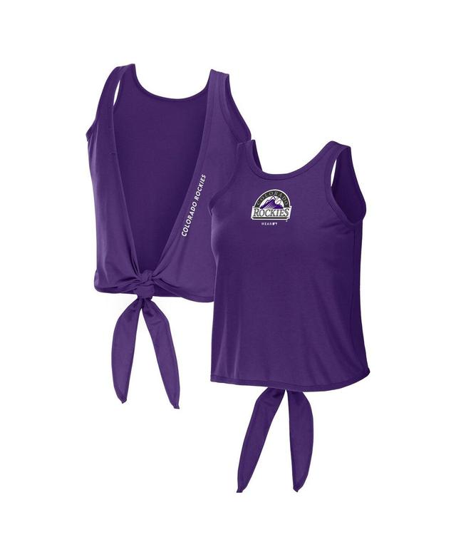 Womens Wear by Erin Andrews Purple Colorado Rockies Open Back Twist Tie Tank Top Product Image